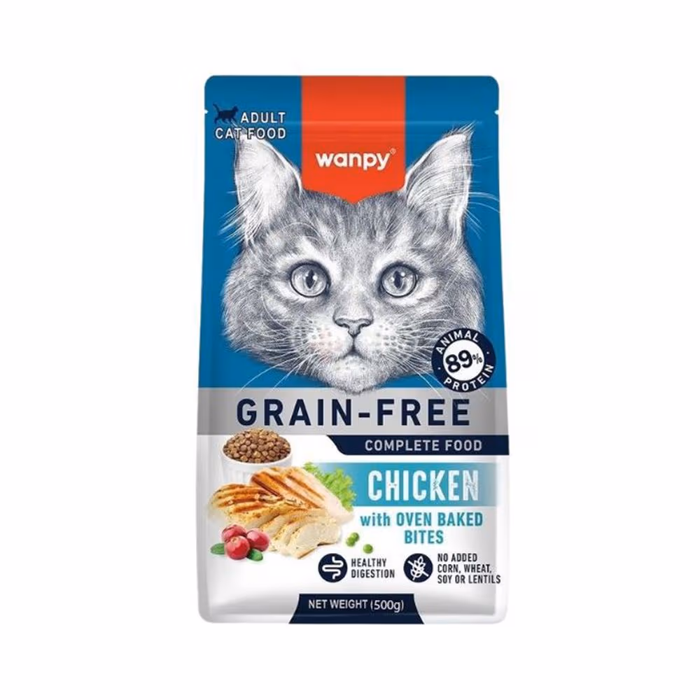 Wanpy Grain-Free Adult Cat Food Chicken with Oven Baked Bites 500g
