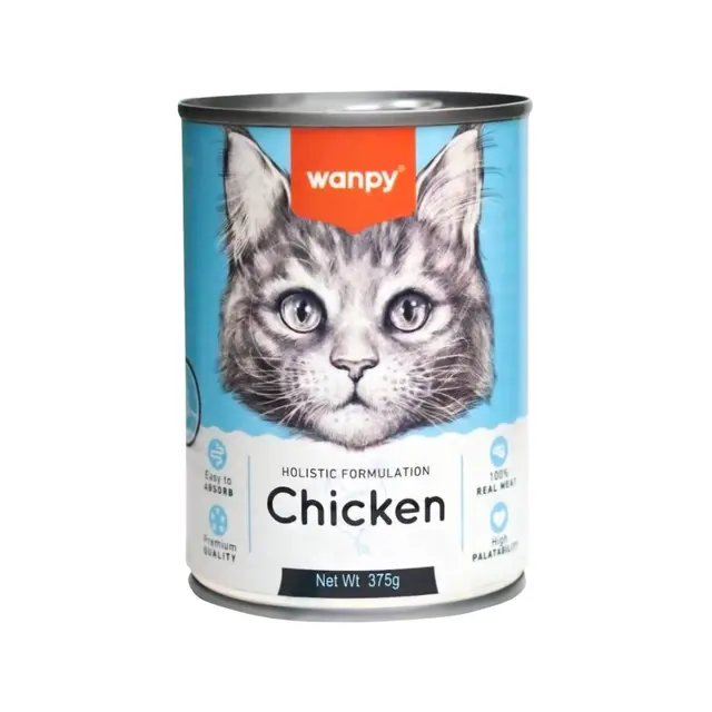 Wanpy Holistic Formulation Adult Cat Can Food Chicken 375g