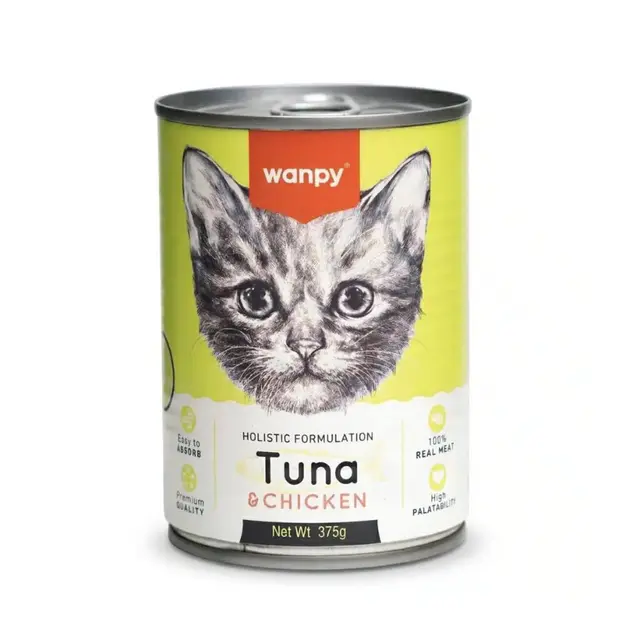 Wanpy Holistic Formulation Kitten Can Food Chicken & Tuna 375g