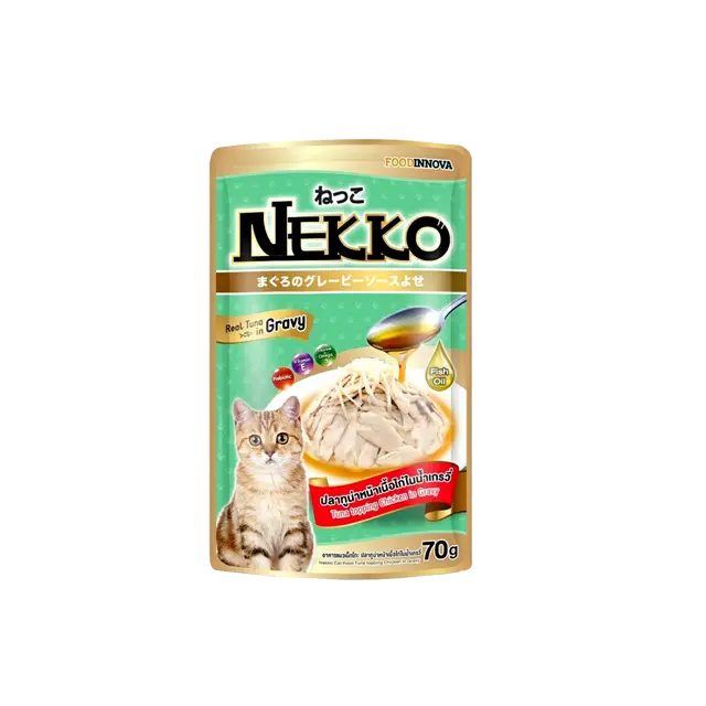 NEKKO Pouch Real Tuna Topping Chicken in Gravy 70g