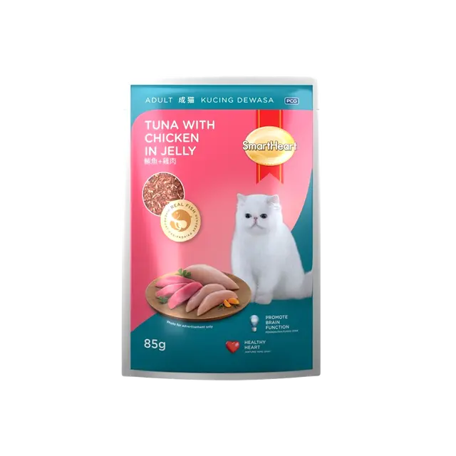 SmartHeart Cat Pouch Adult Tuna with Chicken in Jelly 85g