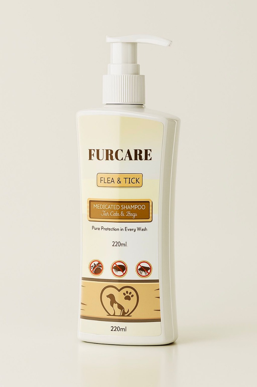 Fur Care Medicated Flea & Tick Shampoo for Dogs and Cats 220ml