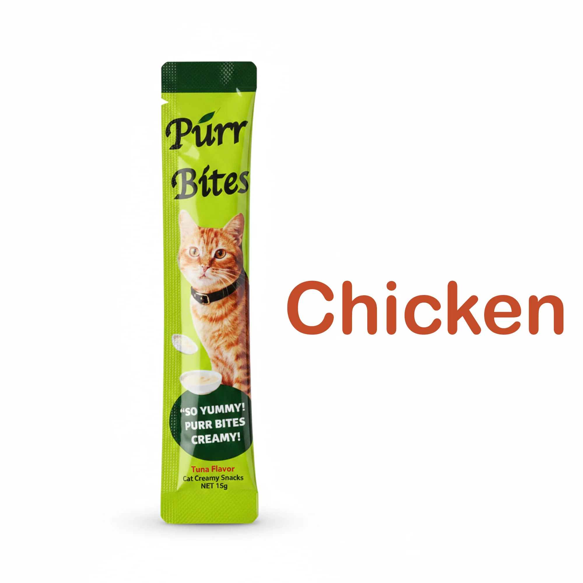 Purr Bites Chicken Flavor Creamy Cat Snacks 15g