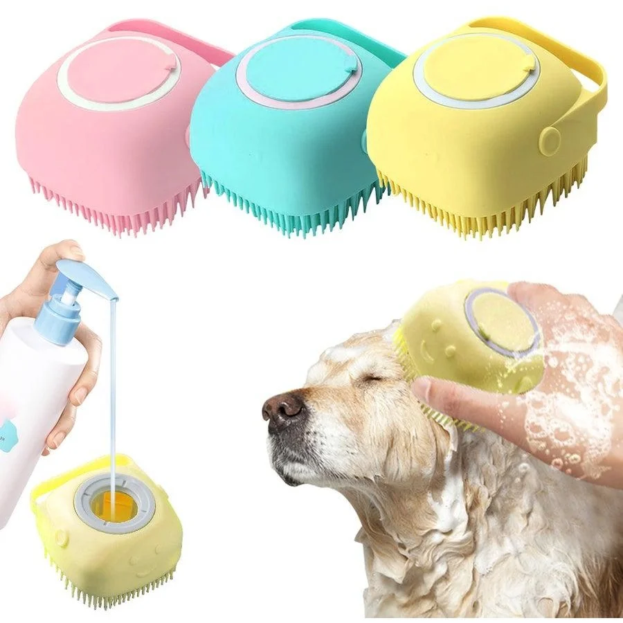 Soft Silicone Pet Cat & Dog Bath Brush Comb