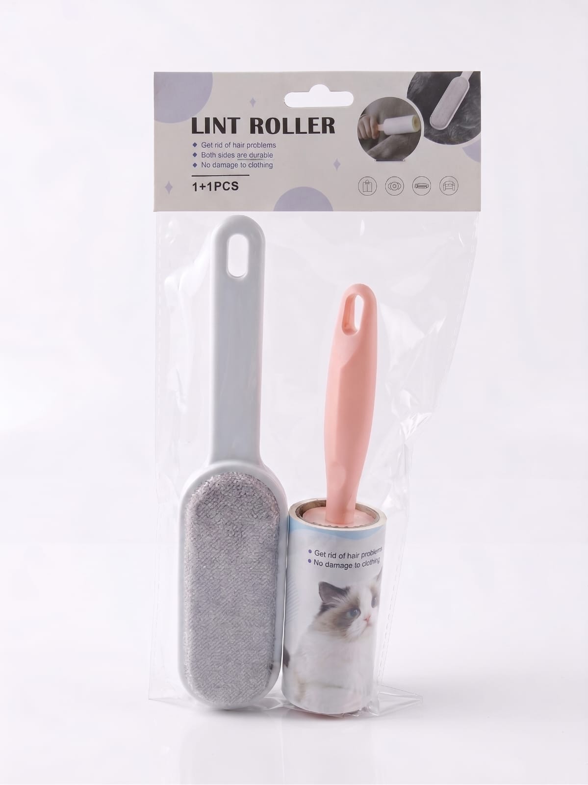 2-in-1 Pet Hair & Lint Remover Set (Sticky Roller + Static Hair Remover Brush)
