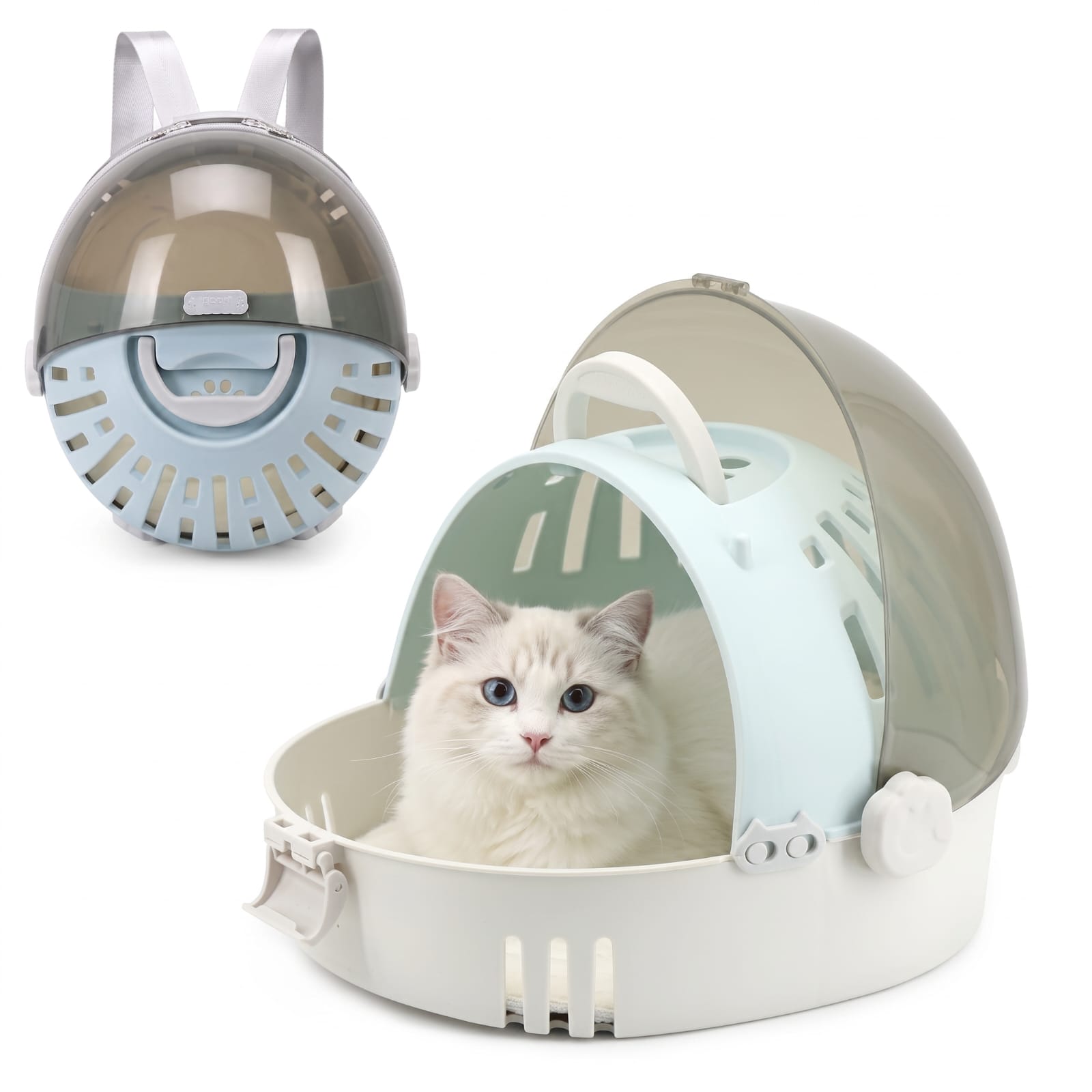 Portable Capsule Design Travel Pet Carrier Hand Bag & Litter box Combo