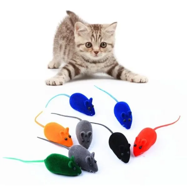 Realistic Rubber Mouse Cat Toy – 1Pcs