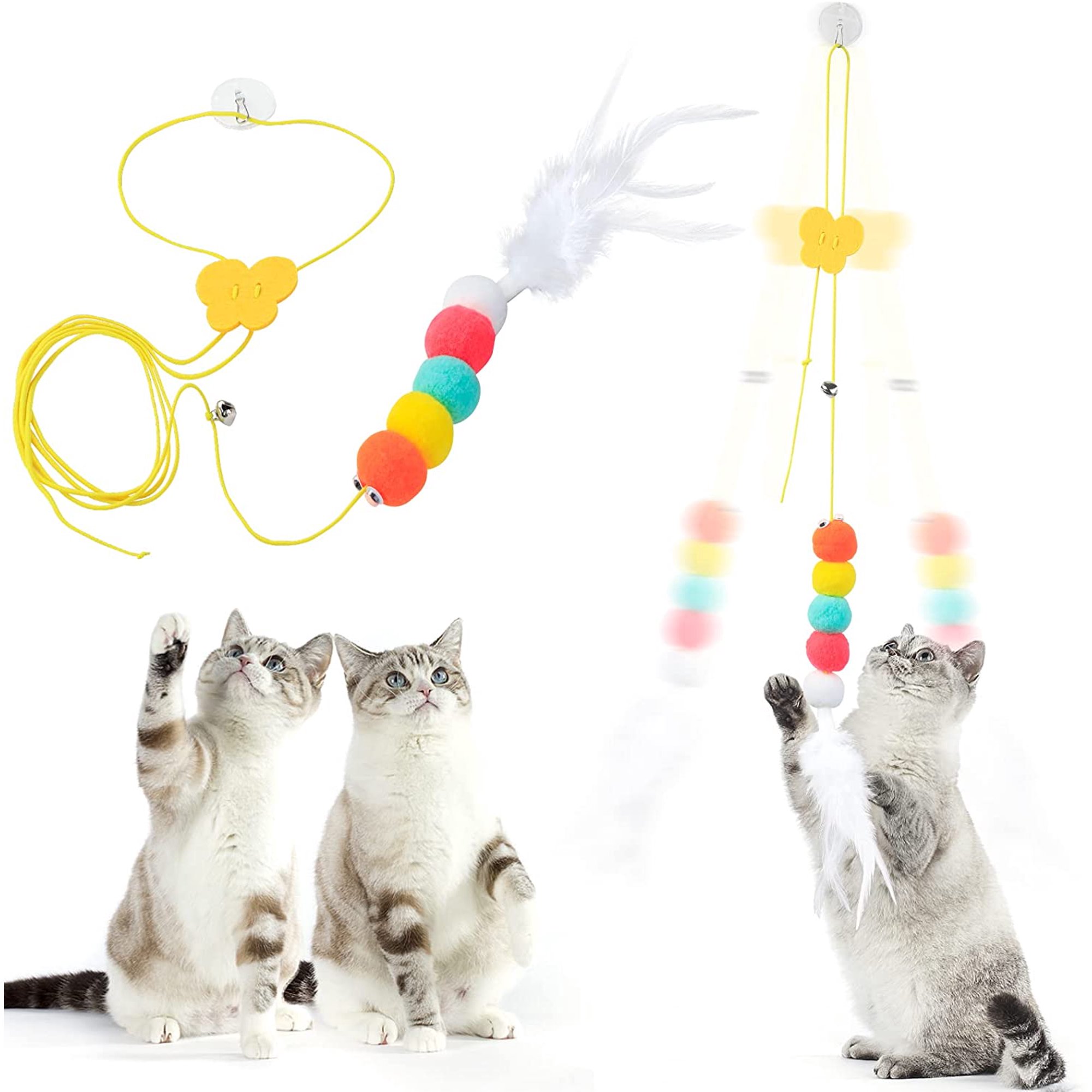 Retractable Caterpillar Hanging Cat Toy – Door Type